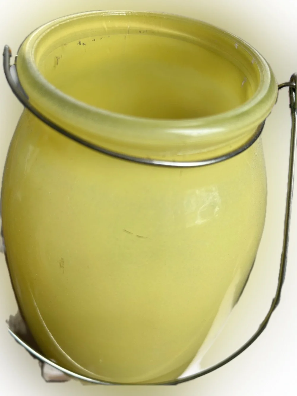 Summer Yellow Glass Hanging Lantern or Candle holder or Planter 8”